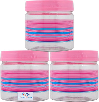 Heart Home Plastic Grocery Container  - 800 ml(Pack of 3, Pink)
