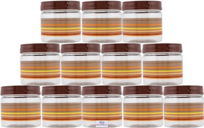 Heart Home Plastic Grocery Container  - 800 ml(Pack of 12, Brown)