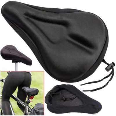 Gacher Cycle Seat Gel Pad Cycle Seat Cover gel Bicycle Seat Cover Free Size(Black)