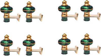 NEOPOSH Green Rod Rail Bracket, Curtain Knobs, Curtain Hooks Metal(Pack of 8)