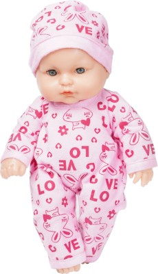 EL FIGO Cute Soft Body Toy for Kids in Pink Dress (Head, Arms & Legs Moveable) 30c.m(Pink)