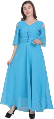 DESIGN WORLD Women A-line Light Blue Dress