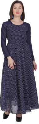 DESIGN WORLD Women A-line Dark Blue Dress