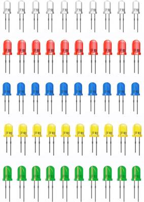 SYMFONIA 50 Pieces 5mm LED Diodes Assortment Kit Round Head DIY