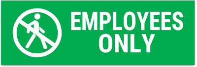 Mindcraftz Employees Only Sign Board Green color Pack of 3 | 12 x 4 inches Emergency Sign