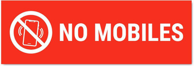 Mindcraftz No Mobile Sign Board Red color Pack of 3 | 12 x 4 inches Emergency Sign