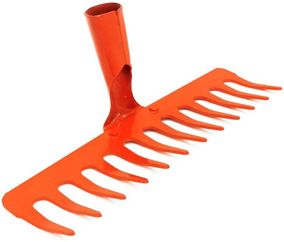 DARIT Garden Rake 12-Tine Hand Cultivator Rake Grass Leaf Rake Without Handle (Red) Garden Tool Kit(1 Tools)