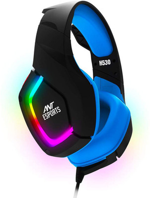 Ant Esports H530 Multi-Platform Pro LED Gaming Headset RGB (Black &Blue ) Wired Gaming(Black, On the Ear)