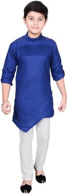 JOLEY POLEY Baby Boys Festive & Party Kurta and Pyjama Set(Dark Blue Pack of 1)