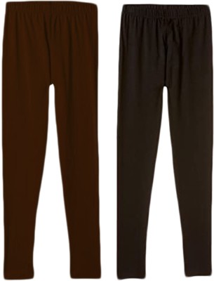 Lyra Legging For Girls(Brown Pack of 2)