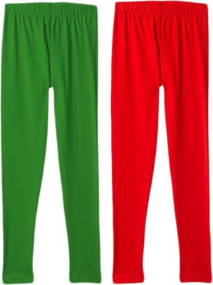 Lyra Legging For Girls(Green Pack of 2)