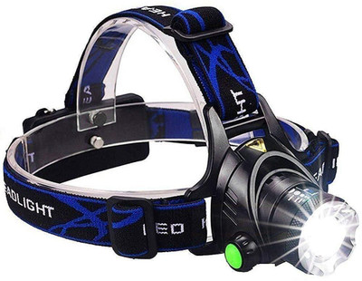 UVKU Torch Headlamp Headlight Weatherproof LED Flash Light with Battery for Farmers LED Headlamp(Black, Blue)