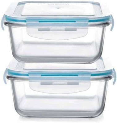 AARAV Large Glass Food Storage Containers with Snap Lock Lids for Leftovers - Safe for Microwave, Oven, Dishwasher, Freezer - BPA Free - Airtight, 1 Containers Lunch Box (665 ml) 2 Containers Lunch Box(665 ml, Thermoware)
