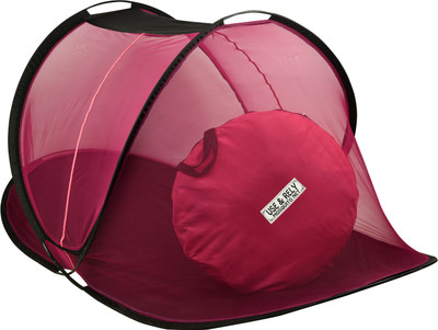 use & rely Polyester Adults Washable High Quality Of Cotton Soft and Stretchable Maharanit For Single Mosquito Net(Pink, Bed Box)