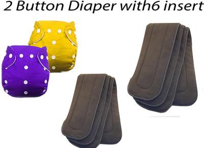 CARECHIMP Wetfree Reusable Washable Cotton Diaper For Baby Cloth Diapers, 5 Layer Bamboo Charcoal Inserts Liners Natures Cloth Diaper Liner Insert Combo(3-16 KGS, 0-24 Months)