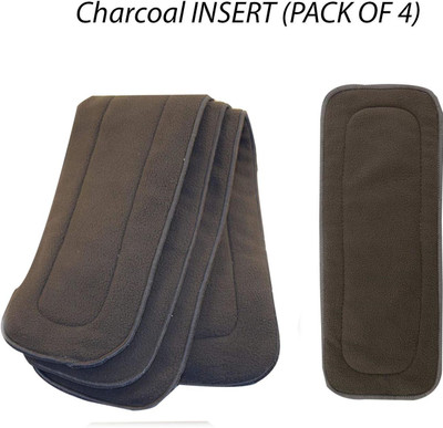CARECHIMP Wetfree Reusable Washable Cotton Diaper For Baby Cloth Diapers, 5 Layer Bamboo Charcoal Inserts Liners Natures Cloth Diaper Liner Insert Combo(3-16 KGS, 0-24 Months)