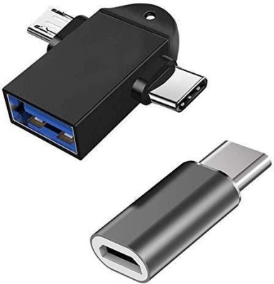Ravbelli USB, Micro USB, USB Type C OTG Adapter(Pack of 2)