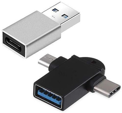 Ravbelli USB, Micro USB, USB Type C OTG Adapter(Pack of 2)