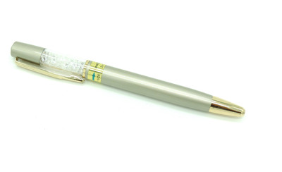 Epraiser Brass Made 2 in 1 Twister Diamond Studded Silver Glossy Designer Roller Ball Pen Roller Ball Pen(Ink Color - Blue)