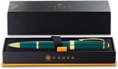 CROSS Bailey Light Green Resin Rolling Ball Pen Pen with gold plate appts Roller Ball Pen(Black)