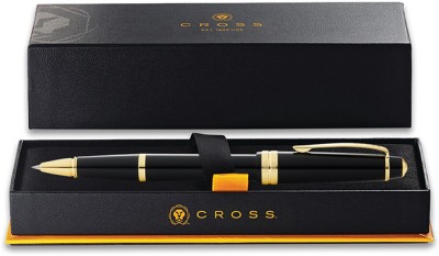 CROSS Bailey Light Black Resin Rolling Ball Pen Pen with gold plate appts Roller Ball Pen(Black)
