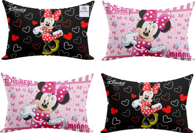 Heart Home Microfibre Toons & Characters Sleeping Pillow Pack of 4(Black, Pink)