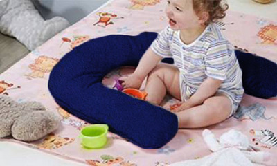 Pexmoon Pillow Microfibre Solid Sleeping Pillow Pack of 1(Navy Blue)