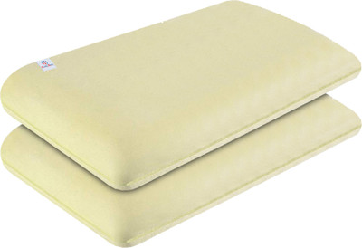 Heart Home Memory Foam Solid Sleeping Pillow Pack of 2(Blue)