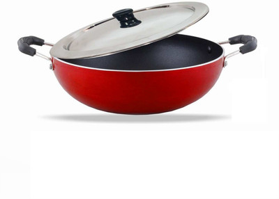 NAVRANG by NAVRANG NAV NS KADAI24 Kadhai 24 cm diameter with Lid 2.2 L capacity(Aluminium, Non-stick)