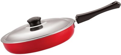 NIRLON Chef Classic Aluminum 3layer Nonstick Coated Eco with Stainless Steel Lid Capacity 1.8 Litre Fry Pan 22 cm diameter with Lid 2 L capacity(Aluminium, Non-stick)