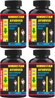 Hindustan Ayurved Maximum Height Plus HEIGHT GROWTH Height INCREASE Supplement120 Capsules (Pack-4) Weight Gainers/Mass Gainers(120 No, Plane)