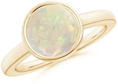 Gemperor Australian Opal Fire Wt 7.25 Rti 6.5 Carat Panchdhatu Silver coat Ring Unisex Metal Opal Gold Plated Ring