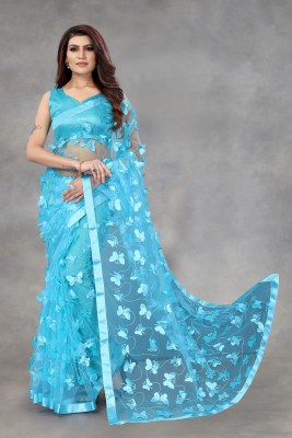 Julee Printed Bollywood Net Saree(Multicolor)