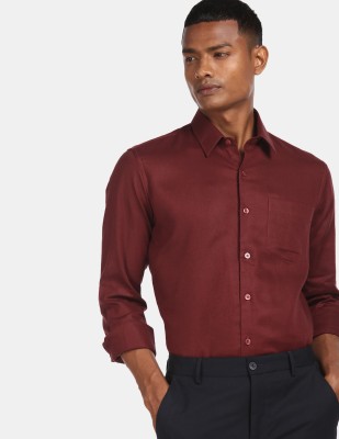 Excalibur Men Solid Formal Red Shirt