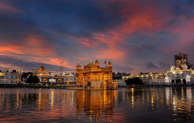 anshul internet point 45.72 cm GOLDEN TEMPLE 2 Self Adhesive Sticker(Pack of 1)