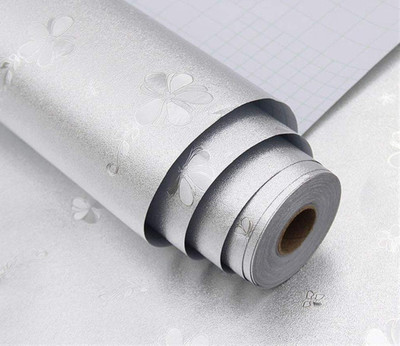 Shelzi 500 cm 5 M Flower Design Aluminium foil Kitchen Back Splash Stickers Wallpaper Stove Cabinet Liner Decor Self Adhesive Oil Proof Waterproof Sticker Roll for Walls Cabinet Drawers and Shelves Self Adhesive Sticker(Pack of 1)