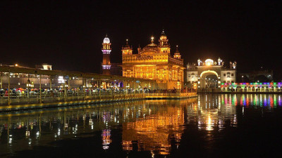 anshul internet point 45.72 cm GOLDEN TEMPLE 1 Self Adhesive Sticker(Pack of 1)
