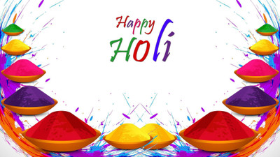 anshul internet point 45.72 cm HOLI 3 Self Adhesive Sticker(Pack of 1)