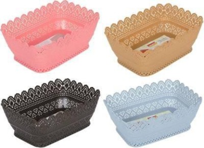 PRAGATI SALES Plastic Storage Basket Storage Basket(Pack of 4)