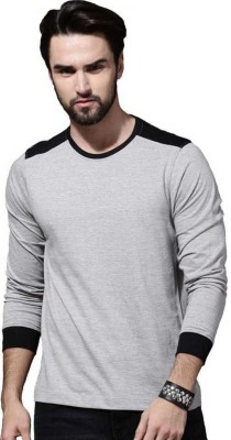 CLOFLIX Solid Men Round Neck Grey T-Shirt