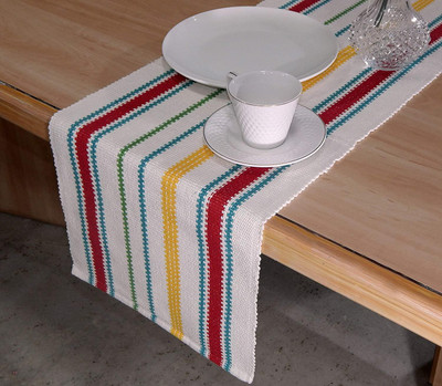 Home Colors Multicolor 182 cm Reversible Table Runner(Cotton)