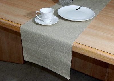 Home Colors Grey 132 cm Reversible Table Runner(Cotton)