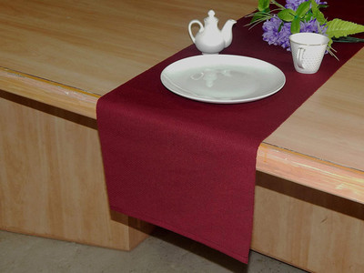 Home Colors Maroon 132 cm Reversible Table Runner(Cotton)