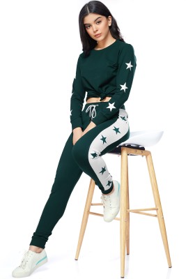 ZEYO Printed Women Green Track Pants