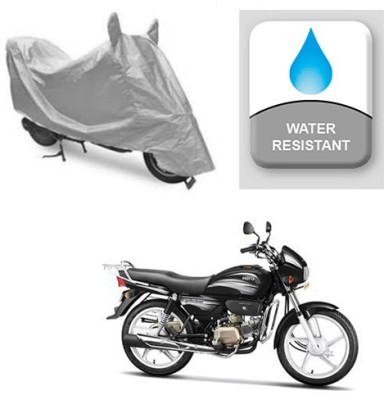 saanvi Two Wheeler Cover for Hero(Splendor Plus, Silver)