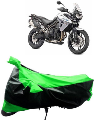 BIKECOVER Two Wheeler Cover for Triumph(Tiger 800 XR, Green, Black)