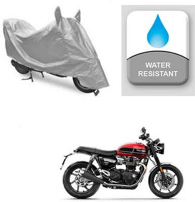 saanvi Two Wheeler Cover for Triumph(Twin, Silver)
