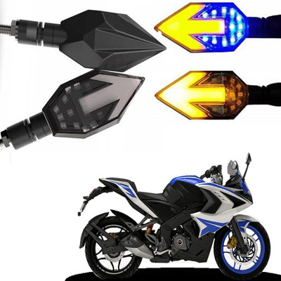BRPEARl Side LED Indicator Light for Bajaj Universal For Bike(Blue, Amber)