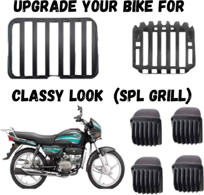 Santech splendor grill@santech166 Bike Headlight Grill(Black)
