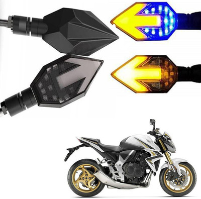 BRPEARl Side LED Indicator Light for Honda Universal For Bike(Blue, Amber)